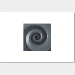 Monochrome Spiral Posters and Art